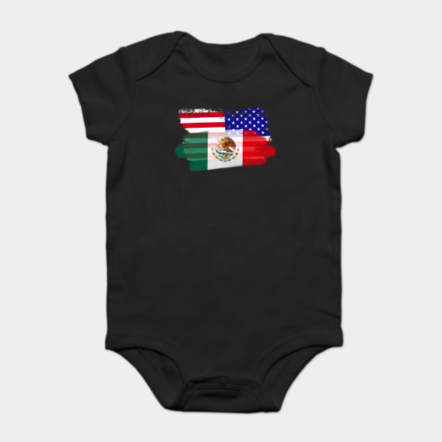 Mexican American Flags Baby Bodysuit by The WYLD Tribe